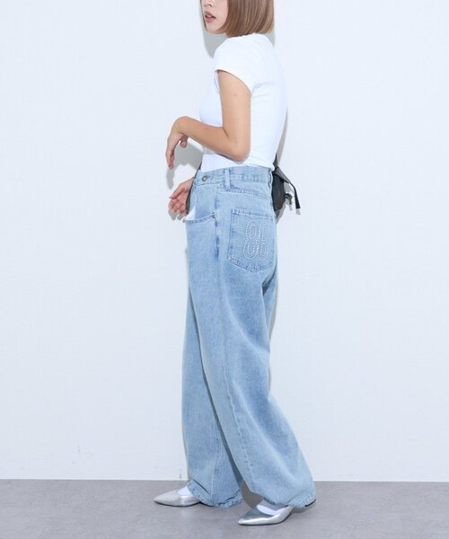 CIAOPANIC TYPY(チャオパニックティピー)の「【2WAYシルエット調節可能】【UNISEX】オーバーダイウエストタックデザインデニム(デニムパンツ・レディース・ブラック/ネイビー/サックスブルー・MEDIUM/LARGE)」の19枚目の写真