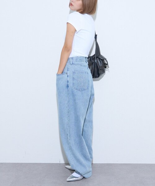 CIAOPANIC TYPY(チャオパニックティピー)の「【2WAYシルエット調節可能】【UNISEX】オーバーダイウエストタックデザインデニム(デニムパンツ・レディース・ブラック/ネイビー/サックスブルー・MEDIUM/LARGE)」の20枚目の写真