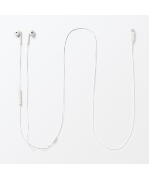 無印良品（ムジルシリョウヒン）の「モバイルイヤホン　マイク付／ＵＳＢ－Ｃタイプ　　ホワイト／ＭＪ－ＵＥ１（ヘッドフォン/イヤホン・メンズ・ホワイト・FREE）」の3枚目の写真