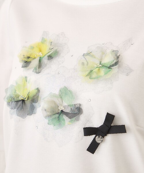 TO BE CHIC（トゥー ビー シック）の「ぼかしフラワーモチーフ プルオーバー（Tシャツ/カットソー・レディース・ブラック/オフホワイト・40）」の11枚目の写真