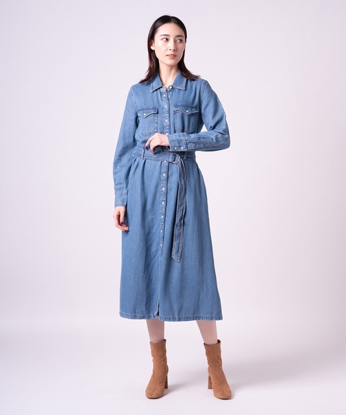 セール】Levi's/リーバイス Quincey ロングスリーブ マキシ ドレス