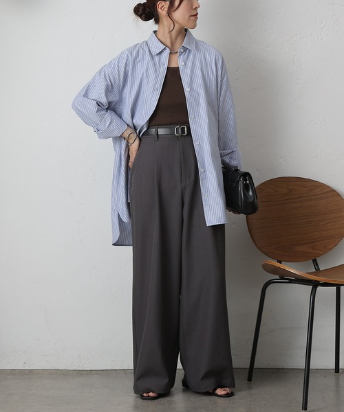 COLONY 2139（コロニートゥーワンスリーナイン）の「ワンタックワイドスラックス（スラックス・レディース・ブラック/チャコールグレー/ブラウン/ベージュ・SMALL/MEDIUM/X-SMALL）」の14枚目の写真