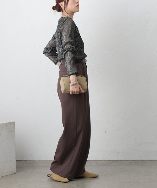 COLONY 2139（コロニートゥーワンスリーナイン）の「ワンタックワイドスラックス（スラックス・レディース・ブラック/チャコールグレー/ブラウン/ベージュ・SMALL/MEDIUM/X-SMALL）」の18枚目の写真