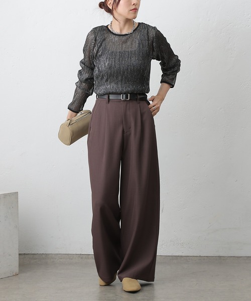 COLONY 2139（コロニートゥーワンスリーナイン）の「ワンタックワイドスラックス（スラックス・レディース・ブラック/チャコールグレー/ブラウン/ベージュ・SMALL/MEDIUM/X-SMALL）」の19枚目の写真