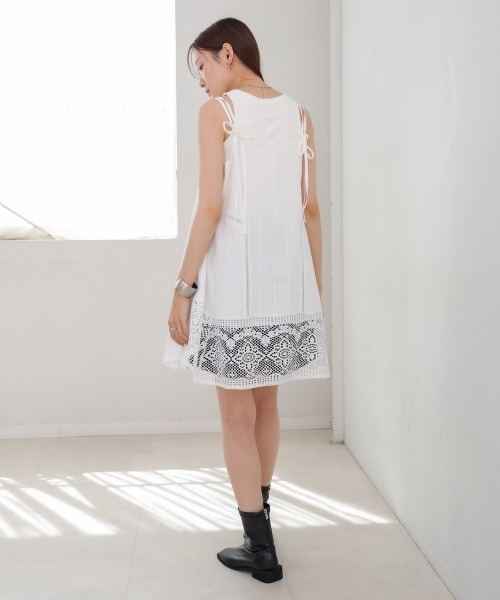 Bab（バブ）の「レース切り替えミニワンピピース（ワンピース・レディース・ホワイト系その他/オフホワイト/ブラック・M）」の11枚目の写真