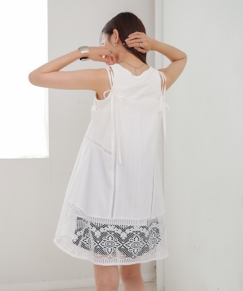 Bab（バブ）の「レース切り替えミニワンピピース（ワンピース・レディース・ホワイト系その他/オフホワイト/ブラック・M）」の12枚目の写真