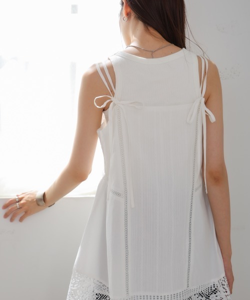 Bab（バブ）の「レース切り替えミニワンピピース（ワンピース・レディース・ホワイト系その他/オフホワイト/ブラック・M）」の13枚目の写真