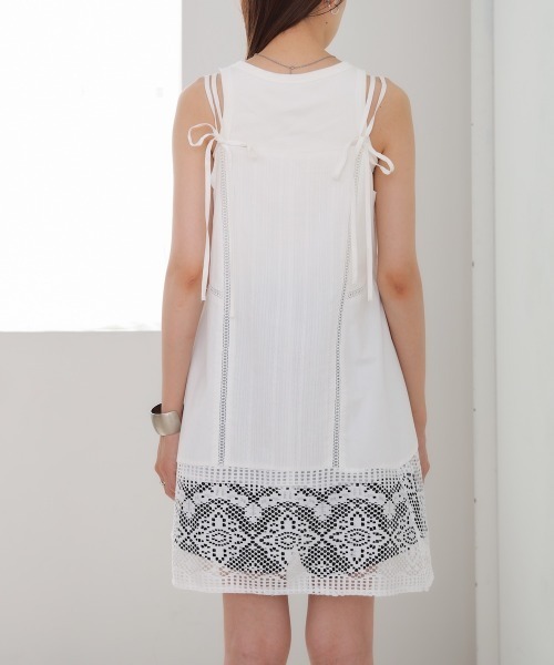 Bab（バブ）の「レース切り替えミニワンピピース（ワンピース・レディース・ホワイト系その他/オフホワイト/ブラック・M）」の21枚目の写真