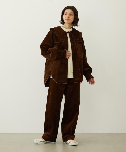 MILKFED.(ミルクフェド)の「WORK STYLE CORDUROY PANTS(その他パンツ・レディース・オフホワイト/ライトブルー/ブラウン・S/M)」の18枚目の写真