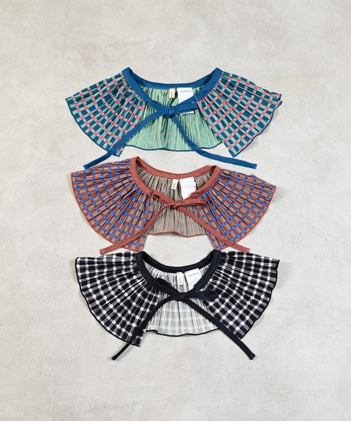 MARKEY'S（マーキーズ）の「ギンガムプリーツフリルカラー（付け襟・キッズ・グリーン系その他/ベージュ系その他/ブラック系その他・FREE）」の4枚目の写真