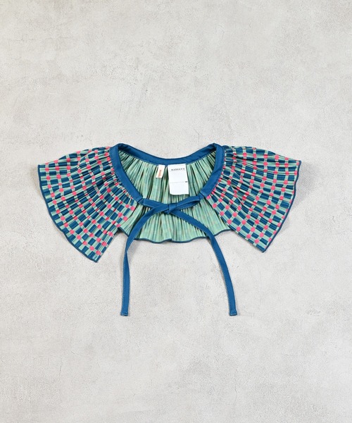 MARKEY'S（マーキーズ）の「ギンガムプリーツフリルカラー（付け襟・キッズ・グリーン系その他/ベージュ系その他/ブラック系その他・FREE）」の5枚目の写真