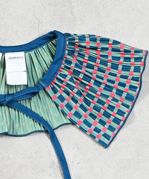 MARKEY'S（マーキーズ）の「ギンガムプリーツフリルカラー（付け襟・キッズ・グリーン系その他/ベージュ系その他/ブラック系その他・FREE）」の9枚目の写真