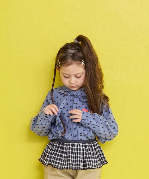 MARKEY'S（マーキーズ）の「ギンガムプリーツフリルカラー（付け襟・キッズ・グリーン系その他/ベージュ系その他/ブラック系その他・FREE）」の15枚目の写真