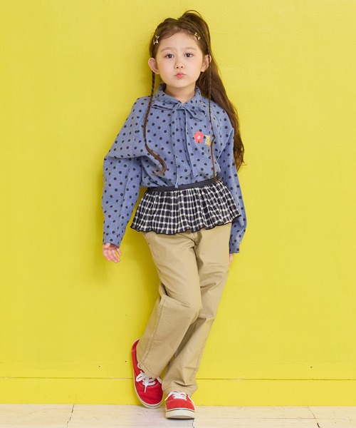 MARKEY'S（マーキーズ）の「ギンガムプリーツフリルカラー（付け襟・キッズ・グリーン系その他/ベージュ系その他/ブラック系その他・FREE）」の16枚目の写真