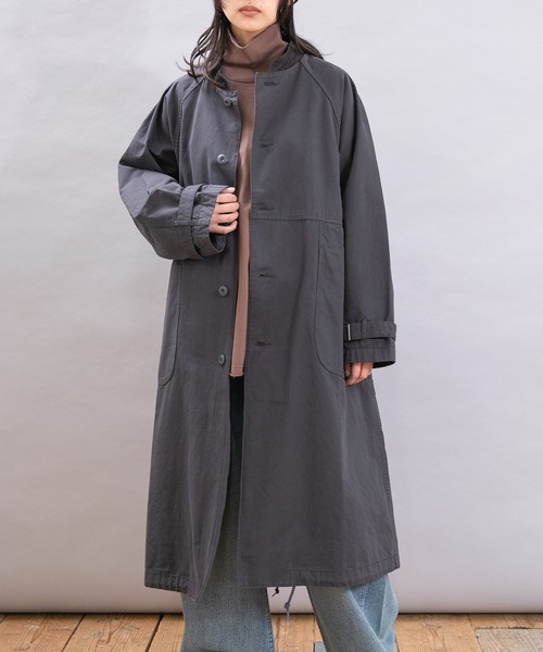 セール】C0785 ちょい立ち襟のアーミーコート（チェスターコート