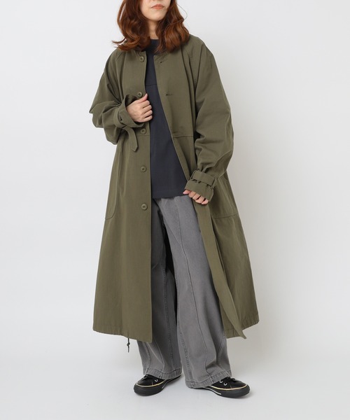 C0785 ちょい立ち襟のアーミーコート（チェスターコート）｜URCH RNA