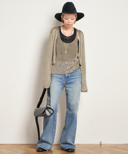 AP STUDIO(エーピーストゥディオ)の「チェーンニットカーディガン(カーディガン/ボレロ・レディース・ゴールド・FREE)」の4枚目の写真