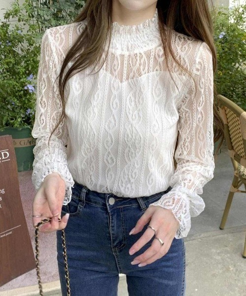 maison de LATIR（メゾンドラティール）の「ハーフネックレーストップス（Tシャツ/カットソー・レディース・ホワイト/ブラック・FREE）」の7枚目の写真