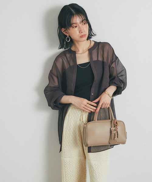 un dix cors(アンディコール)の「《1枚着にも羽織にも◎》リネンライクシアータックシャツ(シャツ/ブラウス・レディース・ブラウン/ブラック/オフホワイト/ブルー・FREE)」の14枚目の写真