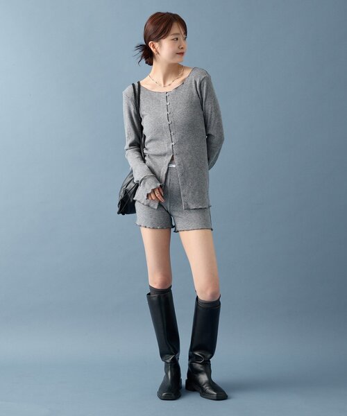 mystic（ミスティック）の「【8色展開◎】起毛リブボタンカーディガン（カーディガン/ボレロ・レディース・グレー/ネイビー/ベージュ/アイボリー/ピンク/ブラウン/ブルー/オフホワイト・FREE）」の11枚目の写真