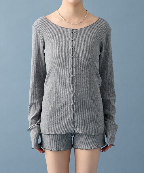 mystic（ミスティック）の「【8色展開◎】起毛リブボタンカーディガン（カーディガン/ボレロ・レディース・グレー/ネイビー/ベージュ/アイボリー/ピンク/ブラウン/ブルー/オフホワイト・FREE）」の15枚目の写真