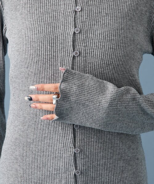 mystic（ミスティック）の「【8色展開◎】起毛リブボタンカーディガン（カーディガン/ボレロ・レディース・グレー/ネイビー/ベージュ/アイボリー/ピンク/ブラウン/ブルー/オフホワイト・FREE）」の17枚目の写真