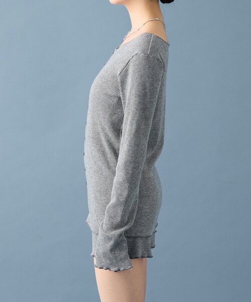 mystic（ミスティック）の「【8色展開◎】起毛リブボタンカーディガン（カーディガン/ボレロ・レディース・グレー/ネイビー/ベージュ/アイボリー/ピンク/ブラウン/ブルー/オフホワイト・FREE）」の18枚目の写真