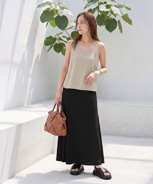 STYLE DELI(スタイルデリ)の「麻調綿混素材の羽織りキャミセット(アンサンブル・レディース・ライトベージュ/カーキブラウン・FREE)」の17枚目の写真