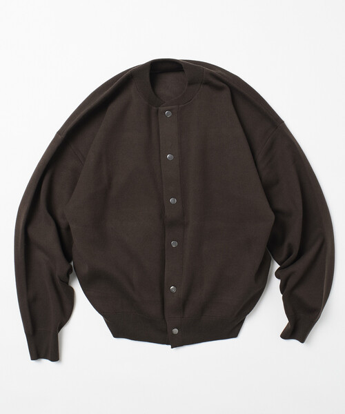 FREAK'S STORE（フリークスストア）の「限定展開 Relax Fit リラックスフィット スウェットライクニット クルーネック スナップ カーディガン（カーディガン/ボレロ・メンズ・ブラック/アッシュグレー/チャコールグレー/ブラウン/ネイビー・LARGE/MEDIUM）」の7枚目の写真