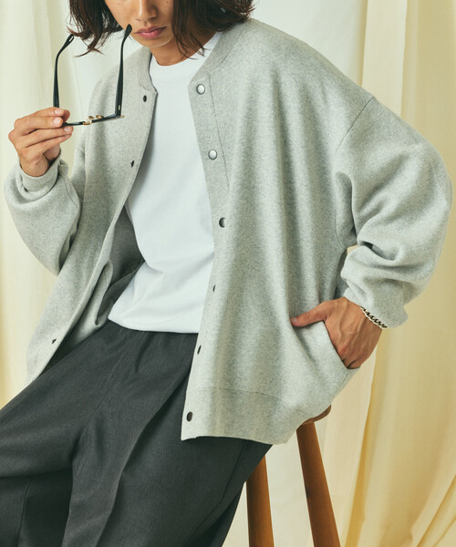 FREAK'S STORE（フリークスストア）の「限定展開 Relax Fit リラックスフィット スウェットライクニット クルーネック スナップ カーディガン（カーディガン/ボレロ・メンズ・ブラック/アッシュグレー/チャコールグレー/ブラウン/ネイビー・LARGE/MEDIUM）」の17枚目の写真