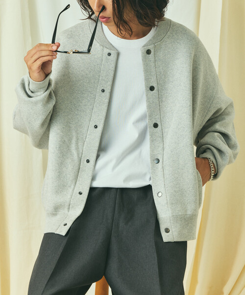 FREAK'S STORE（フリークスストア）の「限定展開 Relax Fit リラックスフィット スウェットライクニット クルーネック スナップ カーディガン（カーディガン/ボレロ・メンズ・ブラック/アッシュグレー/チャコールグレー/ブラウン/ネイビー・LARGE/MEDIUM）」の20枚目の写真