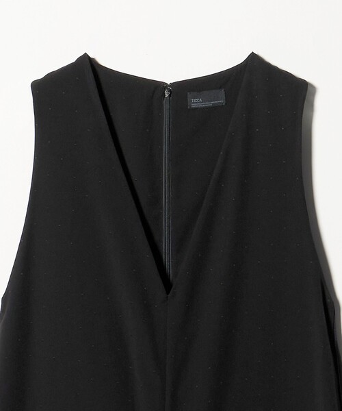 【TICCA】 黒 サロペット Vネック ワイドレッグ　サイズ　1 ティッカ TICCA】 黒 サロペット Vネック ワイドレッグ サイズ 1 ティッカ