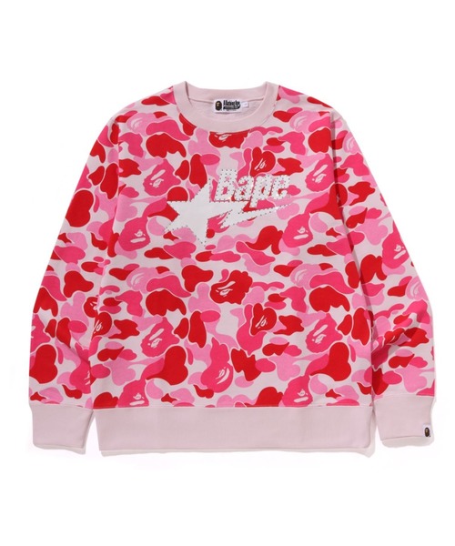 A BATHING APE(アベイシングエイプ)の「ABC CAMO RHINESTONE BAPE STA CREWNECK SWEATSHIRT(スウェット・メンズ・ブルー/ピンク・MEDIUM/LARGE/X-LARGE/SMALL/XX-LARGE)」の2枚目の写真