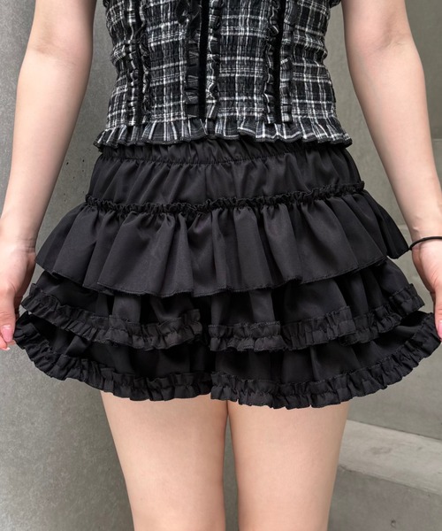 Lae(レイ)の「ブラックフリルスカート(スカート・レディース・ブラック・MEDIUM/SMALL)」の1枚目の写真