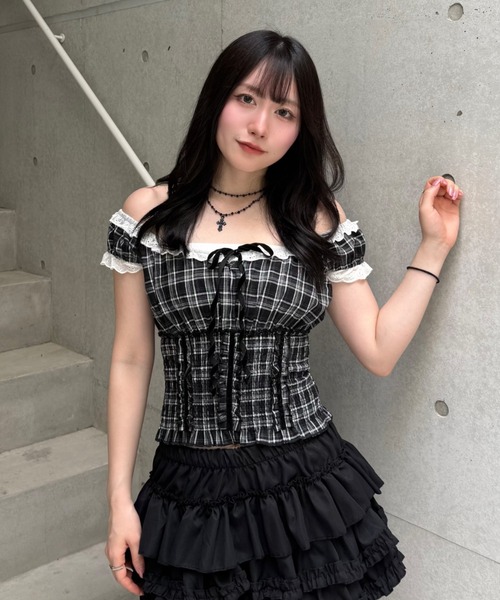 Lae(レイ)の「ブラックフリルスカート(スカート・レディース・ブラック・MEDIUM/SMALL)」の3枚目の写真