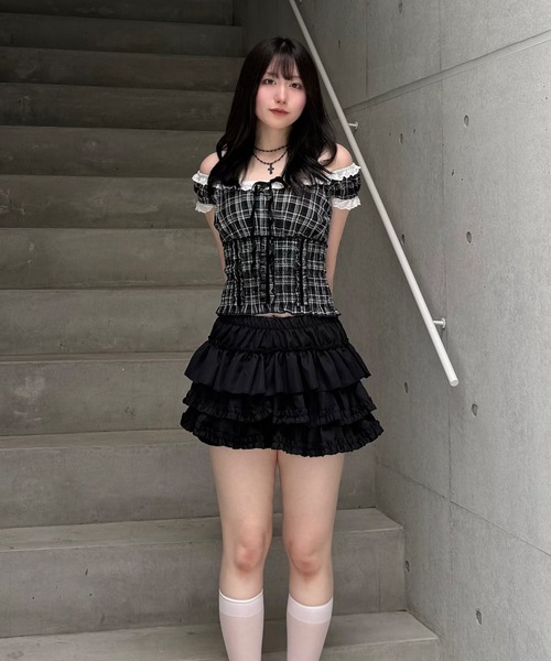 Lae(レイ)の「ブラックフリルスカート(スカート・レディース・ブラック・MEDIUM/SMALL)」の7枚目の写真