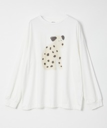 ドッグプリント ロングスリーブTシャツ