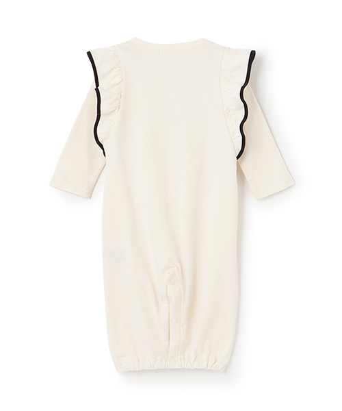 X-girl Stages(エックスガールステージス)の「ラメロゴプリント袖フリル2WAYオール(ロンパース・キッズ・ライトブルー/アイボリー・50-70cm)」の8枚目の写真