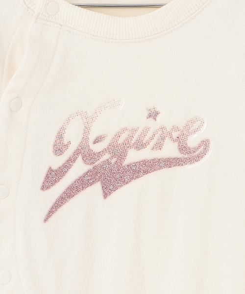 X-girl Stages(エックスガールステージス)の「ラメロゴプリント袖フリル2WAYオール(ロンパース・キッズ・ライトブルー/アイボリー・50-70cm)」の11枚目の写真