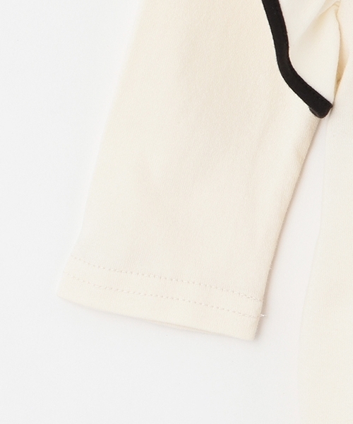 X-girl Stages(エックスガールステージス)の「ラメロゴプリント袖フリル2WAYオール(ロンパース・キッズ・ライトブルー/アイボリー・50-70cm)」の12枚目の写真