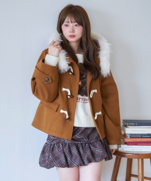 ファー付きダッフルコート（ダッフルコート）｜Another Branch olive