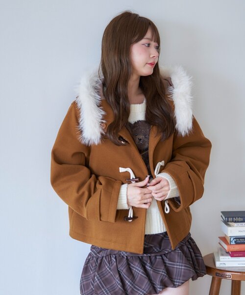 ファー付きダッフルコート（ダッフルコート）｜Another Branch olive