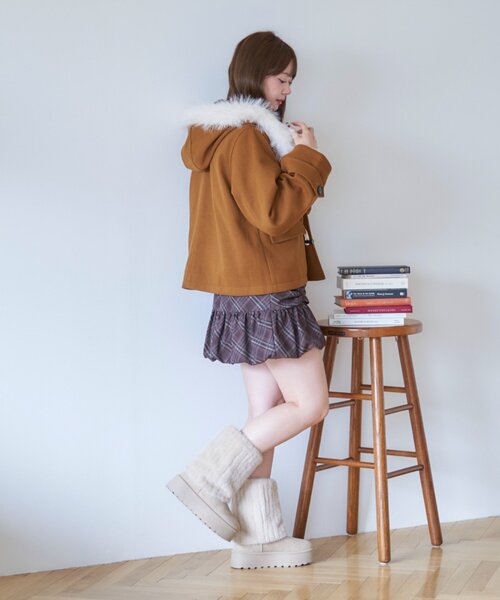 ファー付きダッフルコート(ダッフルコート)|Another Branch olive ファー付きダッフルコート(ダッフルコート)|Another Branch olive