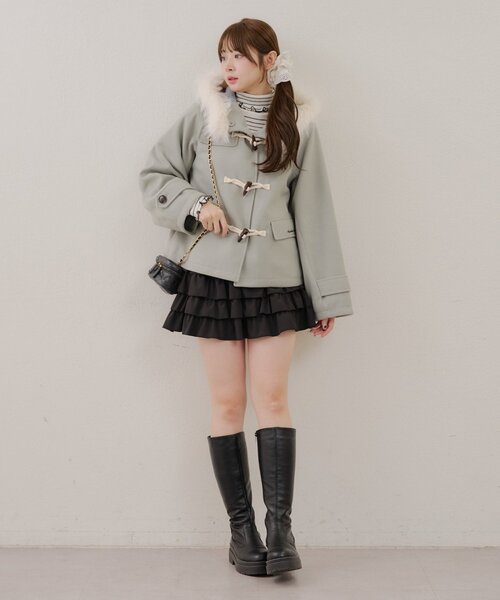 ファー付きダッフルコート（ダッフルコート）｜Another Branch olive