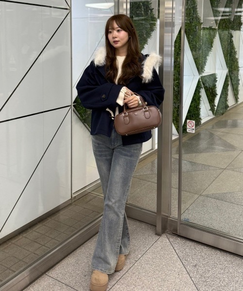 ファー付きダッフルコート（ダッフルコート）｜Another Branch olive