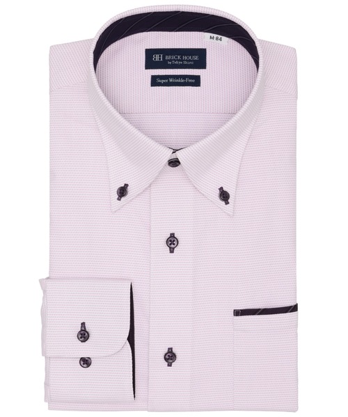 TOKYO SHIRTS(トウキョウシャツ)の「【超形態安定】形態安定ノンアイロン ボタンダウン 長袖ビジネスワイシャツ(ビジネスシャツ・メンズ・パープル・首回り43cm-裄丈82cm/首回り43cm-裄丈86cm/首回り39cm-裄丈80cm/首回り39cm-裄丈84cm/首回り41cm-裄丈82cm/首回り41cm-裄丈86cm/首回り42cm-裄丈82cm/首回り42cm-裄丈86cm/首回り37cm-裄丈80cm/首回り37cm-裄丈84cm)」の1枚目の写真