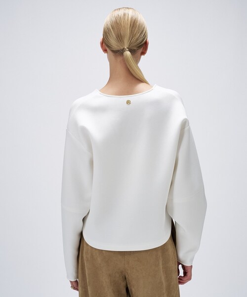 cloenc(クロエンス)の「【セットアップ/マシンウォッシュ】深Vネックダンボールプルオーバー(Tシャツ/カットソー・レディース・オフホワイト/ライトグレー系8/ブラック/チャコール・01/02)」の8枚目の写真