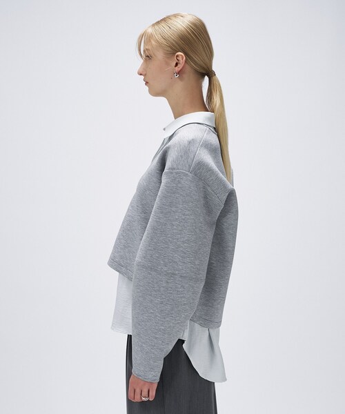 cloenc(クロエンス)の「【セットアップ/マシンウォッシュ】深Vネックダンボールプルオーバー(Tシャツ/カットソー・レディース・オフホワイト/ライトグレー系8/ブラック/チャコール・01/02)」の19枚目の写真