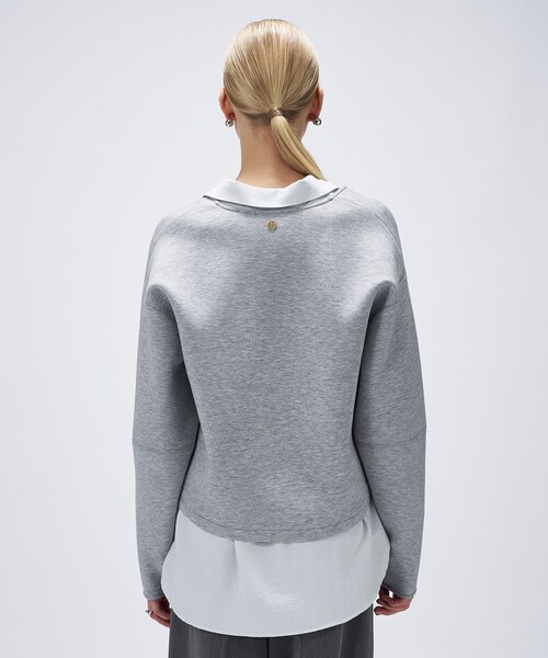 cloenc(クロエンス)の「【セットアップ/マシンウォッシュ】深Vネックダンボールプルオーバー(Tシャツ/カットソー・レディース・オフホワイト/ライトグレー系8/ブラック/チャコール・01/02)」の18枚目の写真