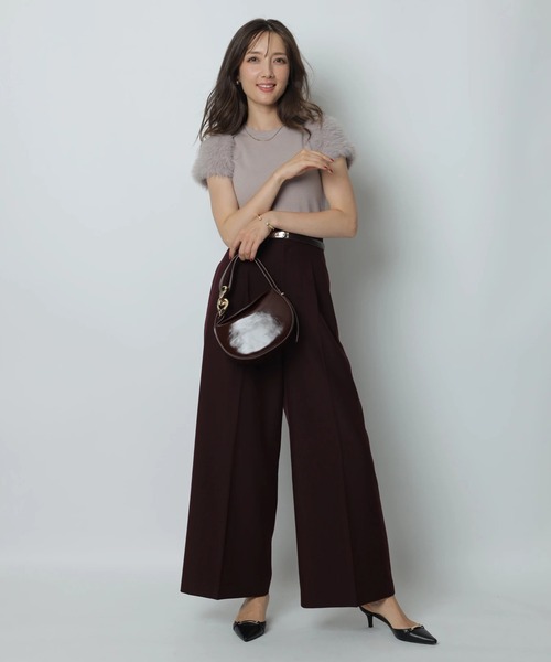 Apuweiser-riche（アプワイザーリッシェ）の「ベルト付ハイウエストワイドパンツ（その他パンツ・レディース・ブラウン系その他3・2/1/0）」の2枚目の写真